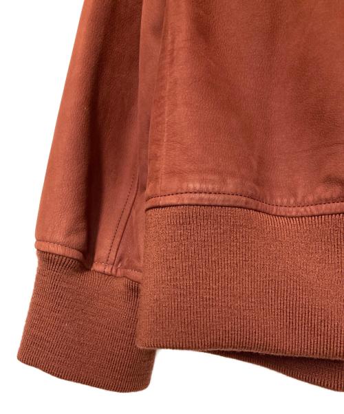HERMES（エルメス）HERMES (エルメス) カウレザースタンドカラーブルゾン レッドブラウン系 サイズ:54の古着・服飾アイテム