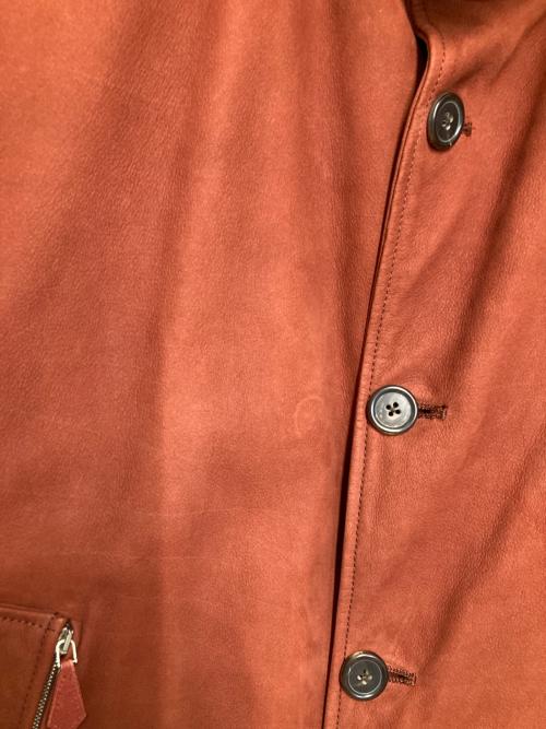 HERMES（エルメス）HERMES (エルメス) カウレザースタンドカラーブルゾン レッドブラウン系 サイズ:54の古着・服飾アイテム