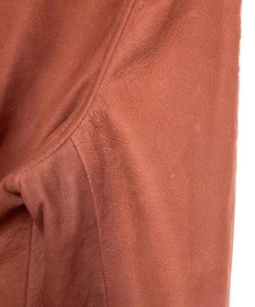 HERMES（エルメス）HERMES (エルメス) カウレザースタンドカラーブルゾン レッドブラウン系 サイズ:54の古着・服飾アイテム
