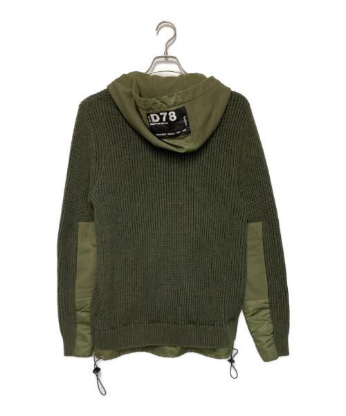 DIESEL（ディーゼル）DIESEL (ディーゼル) ニットコンビジップパーカー オリーブ サイズ:XSの古着・服飾アイテム