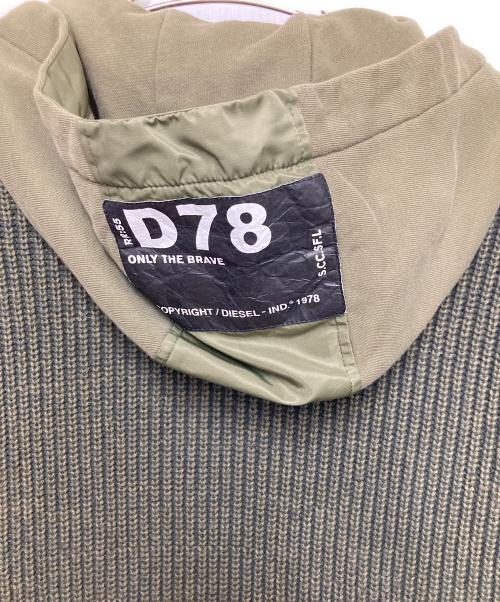 DIESEL（ディーゼル）DIESEL (ディーゼル) ニットコンビジップパーカー オリーブ サイズ:XSの古着・服飾アイテム