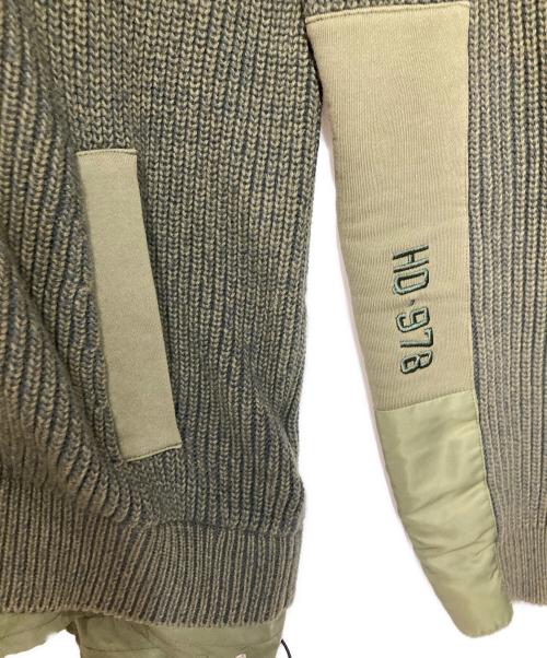 DIESEL（ディーゼル）DIESEL (ディーゼル) ニットコンビジップパーカー オリーブ サイズ:XSの古着・服飾アイテム