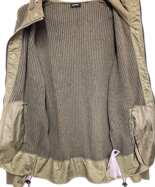 DIESEL（ディーゼル）DIESEL (ディーゼル) ニットコンビジップパーカー オリーブ サイズ:XSの古着・服飾アイテム