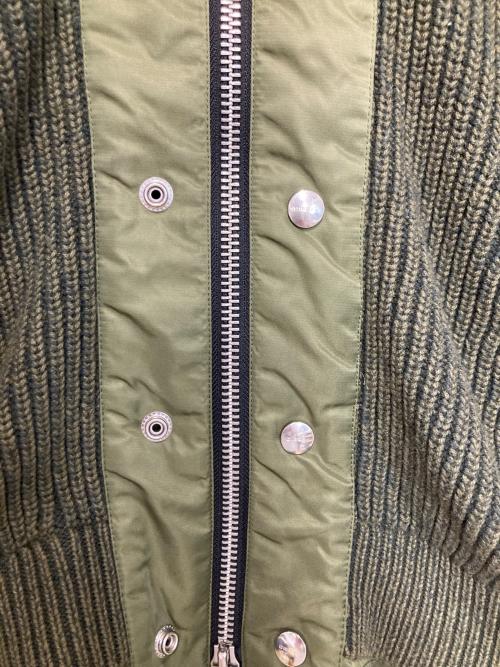 DIESEL（ディーゼル）DIESEL (ディーゼル) ニットコンビジップパーカー オリーブ サイズ:XSの古着・服飾アイテム