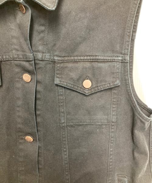 PRADA（プラダ）PRADA (プラダ) トライアングルロゴ デニムロングベスト ブラック サイズ:40の古着・服飾アイテム