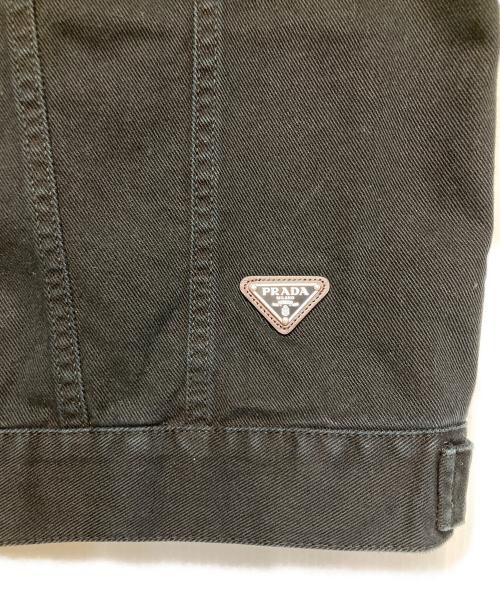 PRADA（プラダ）PRADA (プラダ) トライアングルロゴ デニムロングベスト ブラック サイズ:40の古着・服飾アイテム