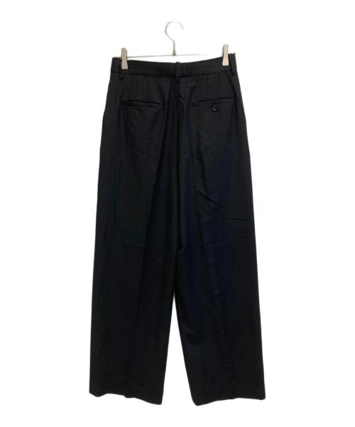 theory（セオリー）theory (セオリー) ウールダブルプリーツワイドパンツ ブラック サイズ:SIZE 0の古着・服飾アイテム