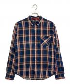 stussyステューシー）の古着「チェックネルシャツ」｜ネイビー×レッド