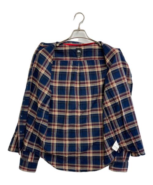 stussy（ステューシー）stussy (ステューシー) チェックネルシャツ ネイビー×レッド サイズ:Mの古着・服飾アイテム
