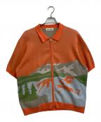 TTT MSWティー）の古着「Zip Shirt ニット」｜オレンジ×ブルー