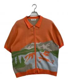 TTT MSW（ティー）の古着「Zip Shirt ニット」｜オレンジ×ブルー