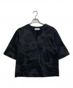 marimekkoマリメッコ）の古着「Unikko / Ruudukko cotton sateen top」｜ブラック