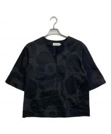 marimekko（マリメッコ）の古着「Unikko / Ruudukko cotton sateen top」｜ブラック