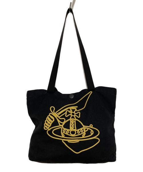 Vivienne Westwood ANGLOMANIA（ヴィヴィアンウエストウッドアングロマニア）VIVIENNE WESTWOOD ANGLOMANIA (ヴィヴィアンウエストウッドアングロマニア) オーブ刺繍トートバッグ ブラックの古着・服飾アイテム