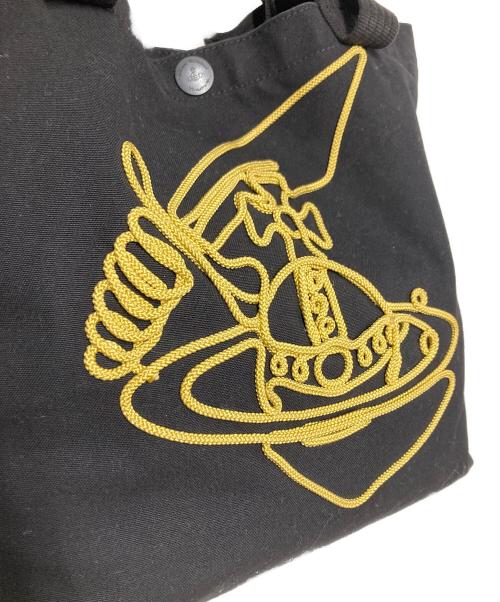 Vivienne Westwood ANGLOMANIA（ヴィヴィアンウエストウッドアングロマニア）VIVIENNE WESTWOOD ANGLOMANIA (ヴィヴィアンウエストウッドアングロマニア) オーブ刺繍トートバッグ ブラックの古着・服飾アイテム