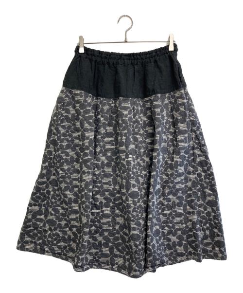tumugu（ツムグ）tumugu (ツムグ) フラワーメッシュジャガード スカート 2color グレー×ブラック サイズ:Freeの古着・服飾アイテム