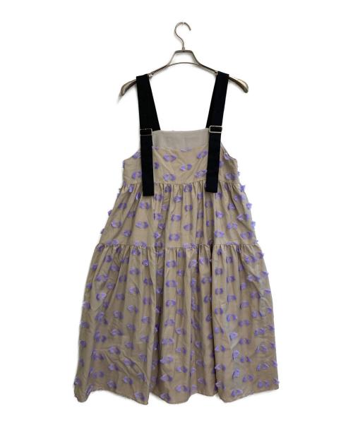GRACE CONTINENTAL（（グレースコンチネンタル）GRACE CONTINENTAL (（グレースコンチネンタル) カットジャガードノースリーブワンピース ベージュ サイズ:Mの古着・服飾アイテム