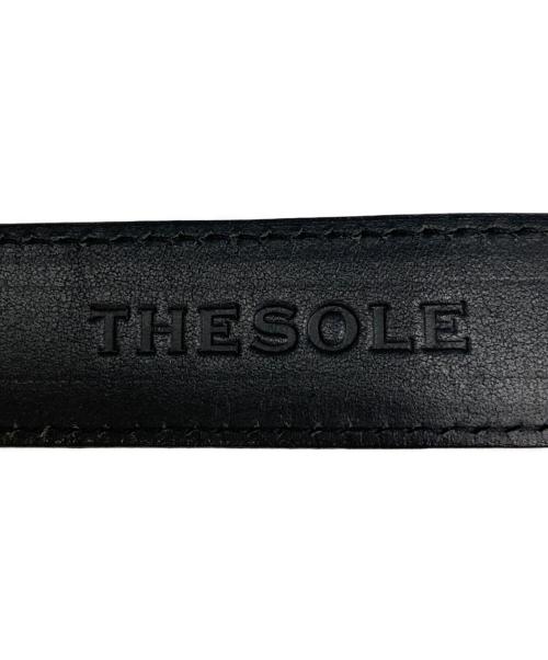 THE SOLE（ザ ソール）THE SOLE (ザ ソール) クロコダイルレザープンターレベルト ブラック×シルバー サイズ:SIZE 90の古着・服飾アイテム