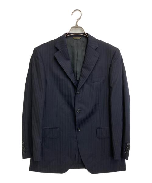 D'URBAN（ダーバン）D'URBAN (ダーバン) 段返り3Bストライプスーツ ネイビー サイズ:SIZE 92A5の古着・服飾アイテム