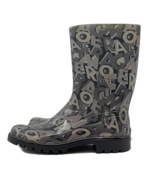 Salvatore Ferragamo（サルヴァトーレ フェラガモ）Salvatore Ferragamo (サルヴァトーレ フェラガモ) レインブーツ グレー サイズ:6の古着・服飾アイテム