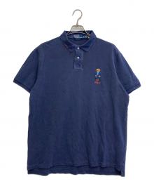 POLO RALPH LAUREN（ポロ・ラルフローレン）の古着「ポロベア×ステッチングデザインポロシャツ」｜ネイビー