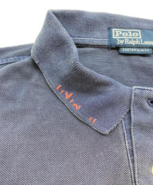 POLO RALPH LAUREN（ポロ・ラルフローレン）POLO RALPH LAUREN (ポロ・ラルフローレン) ポロベア×ステッチングデザインポロシャツ ネイビー サイズ:SIZE XLの古着・服飾アイテム