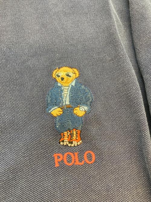 POLO RALPH LAUREN（ポロ・ラルフローレン）POLO RALPH LAUREN (ポロ・ラルフローレン) ポロベア×ステッチングデザインポロシャツ ネイビー サイズ:SIZE XLの古着・服飾アイテム