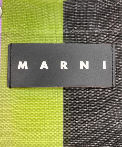 MARNI（マルニ）MARNI (マルニ) ナイロンメッシュ ショッピングバッグ パープル×カーキの古着・服飾アイテム