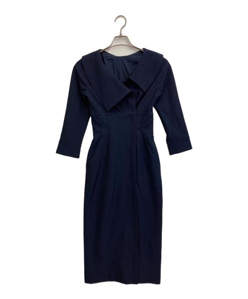 JENNE（ジェンヌ）JENNE (ジェンヌ) アシンメトリーカラーワンピース ネイビー サイズ:SIZE S 未使用品の古着・服飾アイテム