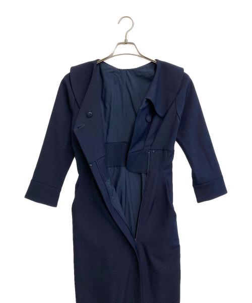 JENNE（ジェンヌ）JENNE (ジェンヌ) アシンメトリーカラーワンピース ネイビー サイズ:SIZE S 未使用品の古着・服飾アイテム