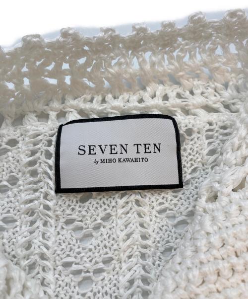 SEVEN TEN by MIHO KAWAHITO（セブン テン バイ ミホ カワヒト）SEVEN TEN by MIHO KAWAHITO (セブン テン バイ ミホ カワヒト) クロシェショートスリーブニット ホワイト サイズ:SIZE Sの古着・服飾アイテム