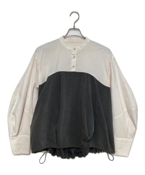 OMMO（オーエムエムオー）OMMO (オーエムエムオー) IRREGULAR PATTERN DOCKING SH グレー サイズ:SIZE Freeの古着・服飾アイテム