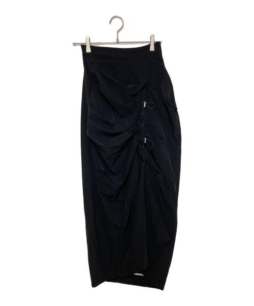 OMMO（オーエムエムオー）OMMO (オーエムエムオー) IRREGULAR TUCK COCOON SK ブラック サイズ:SIZE M (38)の古着・服飾アイテム