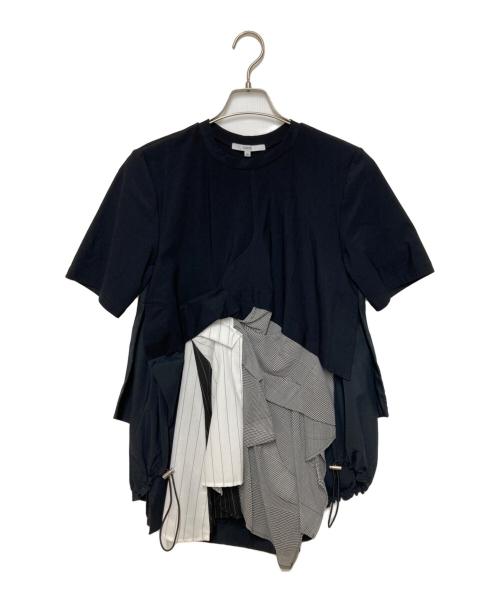 UN3D.（アンスリード）UN3D. (アンスリード) パターンミックスTシャツ ブラック サイズ:SIZE M(38)の古着・服飾アイテム