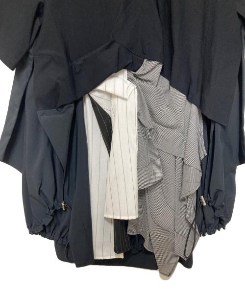 UN3D.（アンスリード）UN3D. (アンスリード) パターンミックスTシャツ ブラック サイズ:SIZE M(38)の古着・服飾アイテム