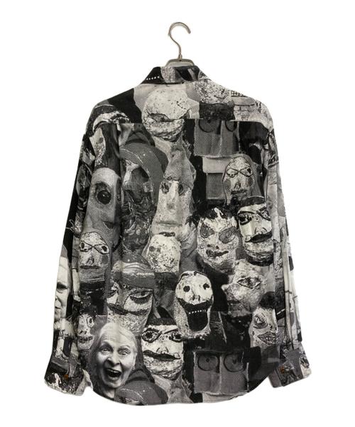 Vivienne Westwood（ヴィヴィアンウエストウッド）Vivienne Westwood (ヴィヴィアンウエストウッド) 17AW オーブロゴ刺繍 パペットシャツ ブラック×ホワイト サイズ:SIZE 48の古着・服飾アイテム