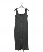 glam lipsグラムリップス）の古着「NO-SLEEVE BUTTON DOWN RIB ONE-PIECE」｜グレー