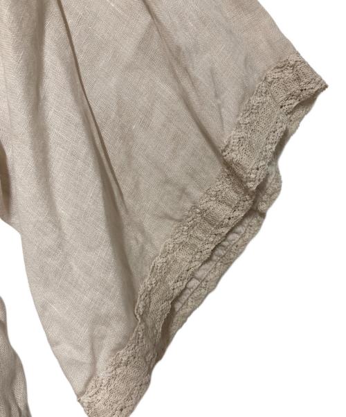 nest Robe（ネストローブ）nest Robe (ネストローブ) リネンレースギャザーハーフスリーブドレス ベージュ サイズ:SIZE Freeの古着・服飾アイテム