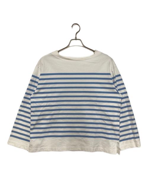 nest Robe（ネストローブ）nest Robe (ネストローブ) コットンバスクパネルボーダープルオーバー ホワイト×ブルー サイズ:SIZE Freeの古着・服飾アイテム