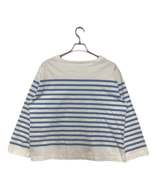 nest Robe（ネストローブ）nest Robe (ネストローブ) コットンバスクパネルボーダープルオーバー ホワイト×ブルー サイズ:SIZE Freeの古着・服飾アイテム