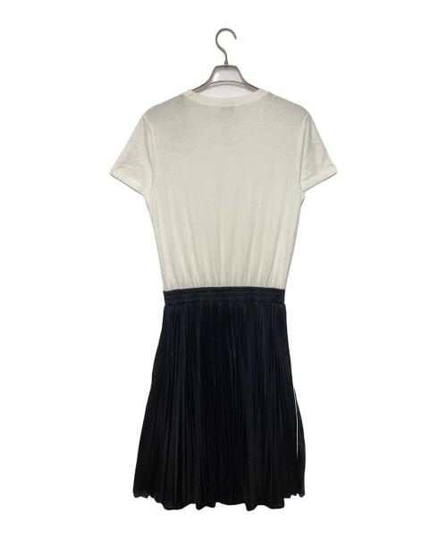 RED VALENTINO（レッドヴァレンティノ）RED VALENTINO (レッドヴァレンティノ) プリーツスカート切替ワンピース ホワイト×ブラック サイズ:SIZE Sの古着・服飾アイテム