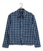 POLO COUNTRYポロカントリー）の古着「パラカチェックシャツジャケット」｜インディゴ×ホワイト