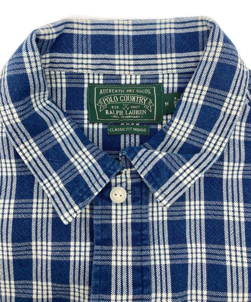 POLO COUNTRY（ポロカントリー）POLO COUNTRY (ポロカントリー) パラカチェックシャツジャケット インディゴ×ホワイト サイズ:SIZE Mの古着・服飾アイテム