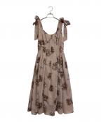 HER LIP TOハーリップトゥ）の古着「Sunflower-printed midi dress」｜ベージュ
