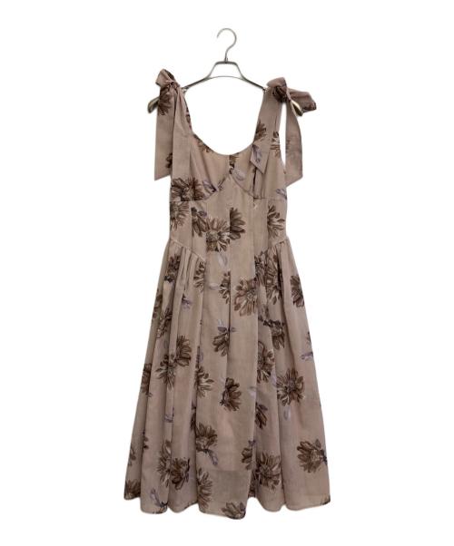 HER LIP TO（ハーリップトゥ）Her lip to (ハーリップトゥ) Sunflower-printed midi dress ベージュ サイズ:SIZE Sの古着・服飾アイテム