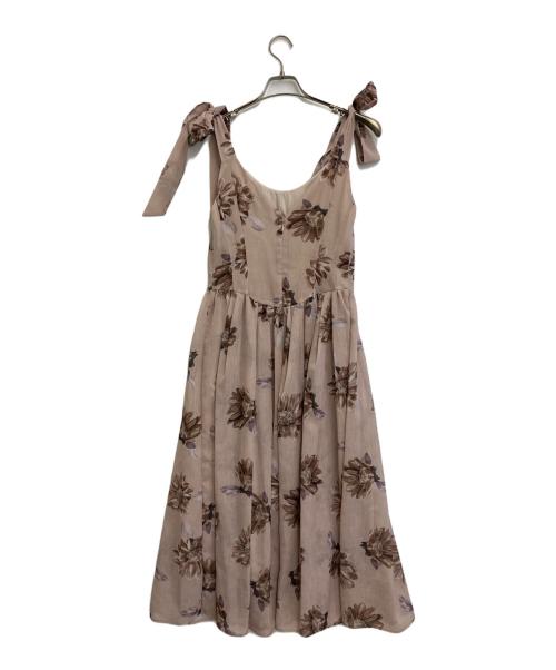 HER LIP TO（ハーリップトゥ）Her lip to (ハーリップトゥ) Sunflower-printed midi dress ベージュ サイズ:SIZE Sの古着・服飾アイテム