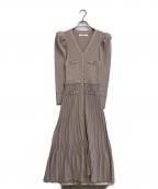 HER LIP TOハーリップトゥ）の古着「Suite Room Knit Long Dress」｜ライトピンク