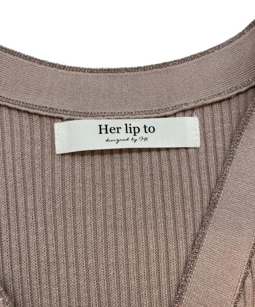 HER LIP TO（ハーリップトゥ）Her lip to (ハーリップトゥ) Suite Room Knit Long Dress ライトピンク サイズ:SIZE Sの古着・服飾アイテム