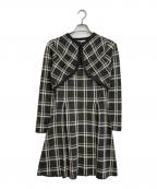 HER LIP TOハーリップトゥ）の古着「Pantheon Checked Knit Dress」｜グレー×ホワイト
