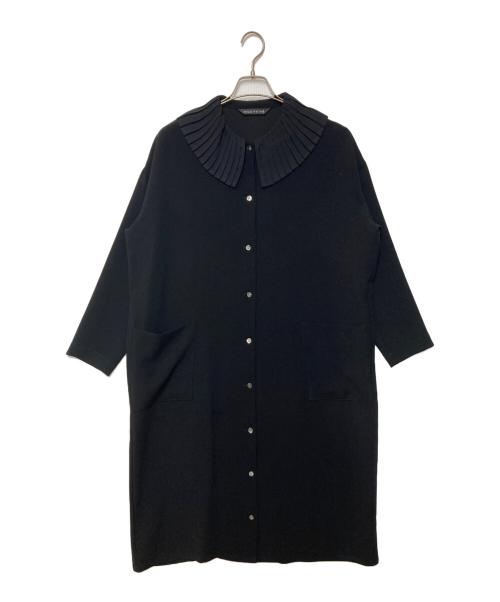 mizuiro-ind（ミズイロインド）mizuiro-ind (ミズイロインド) プリーツカラーワンピース ブラック サイズ:Fの古着・服飾アイテム
